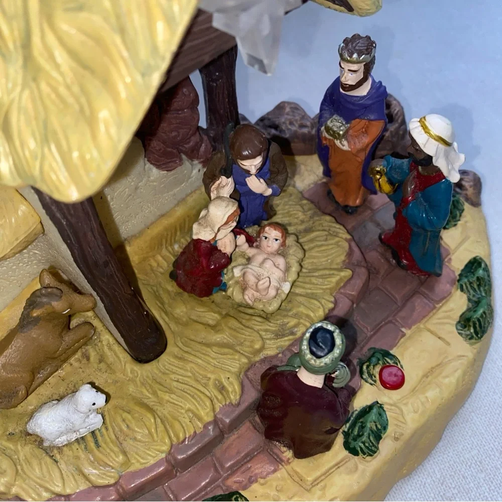 Vintage GEMMY Nativity Scene LIghts-Up & Tells‎ Christmas Story Birth of Jesus